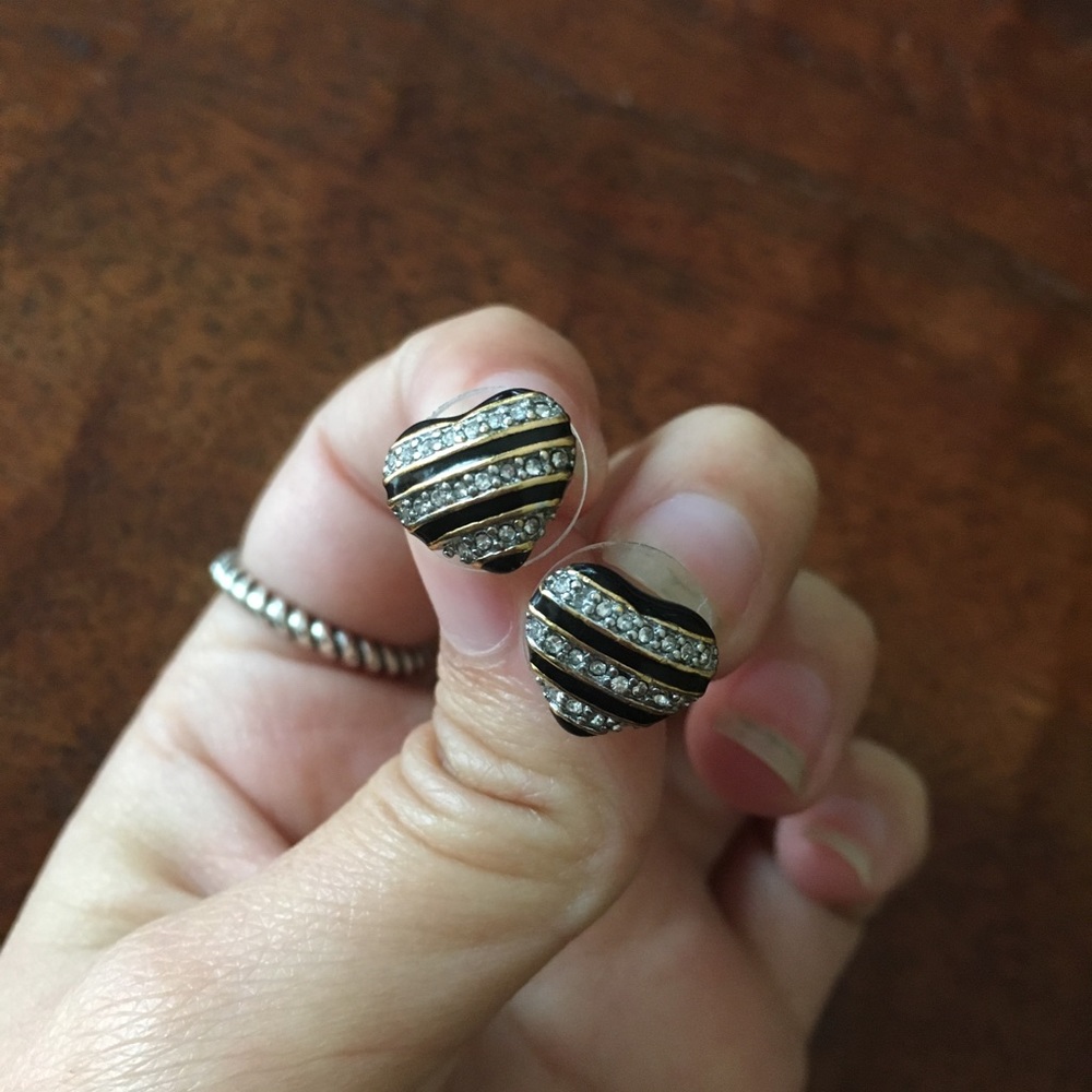 Juicy Couture Pave Striped Stud Earrings NWOT